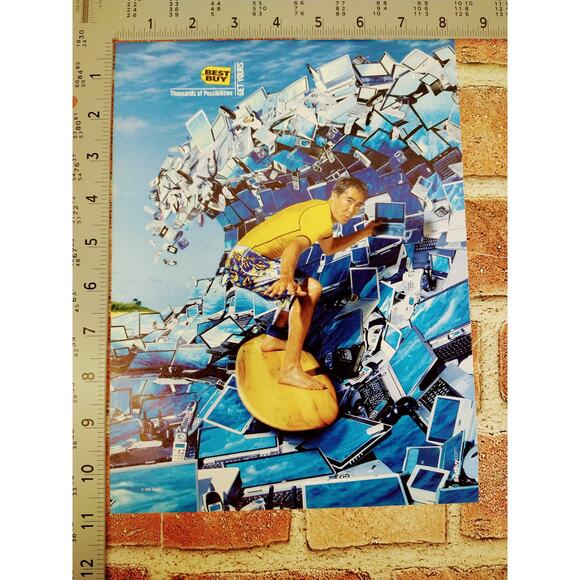 2004 Best Buy Print Ad Man Surfing Wave of Electronics Thousands Possibilities - Picture 5 of 10